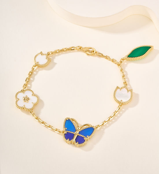 Van Cleef & Arpels VCA Delicate Floral Butterfly Bracelet