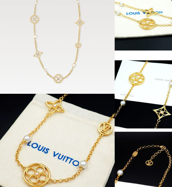 Louis Vuitton LV Delicate Floral Resin Beaded Long Necklace