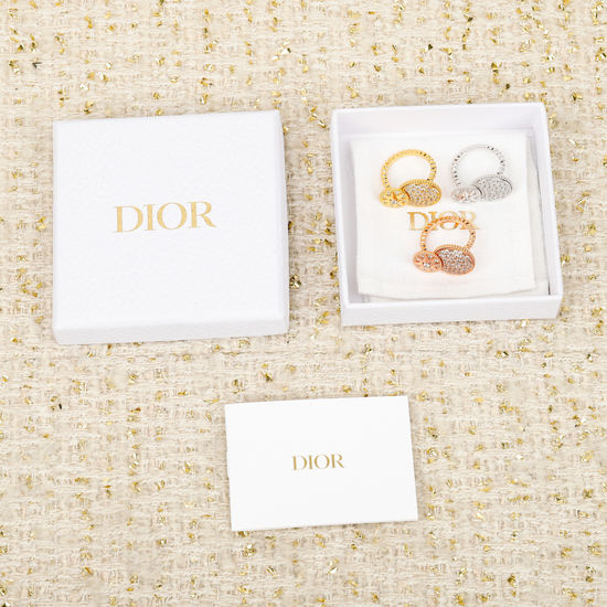 Christian Dior CD Rose Compass Ring with Natural Stones