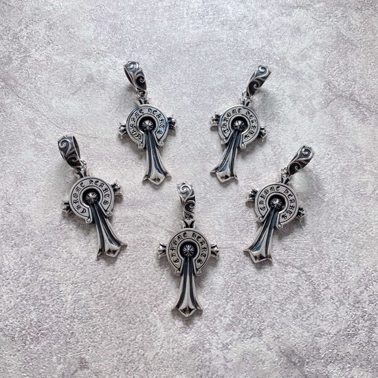 Chrome Hearts Scroll Cross Vintage Pendant Necklace