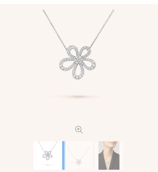 Van Cleef & Arpels VCA Vca Flowerlace Floral Lace Pendant Necklace