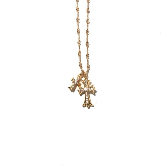 Chrome Hearts Dual Cross Fine Workmanship Necklace
