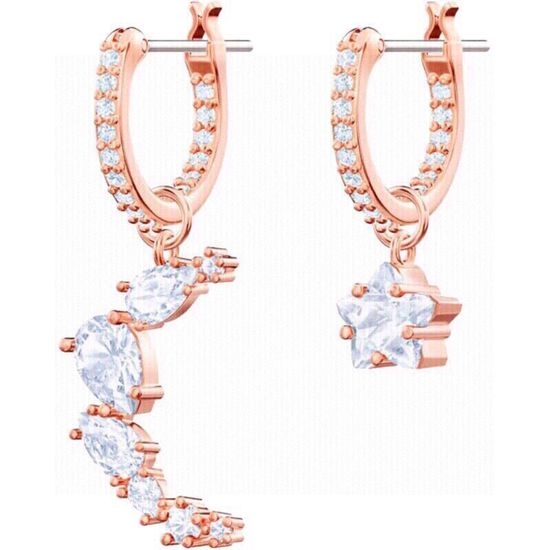 Swarovski Asymmetric Star Moon Crystal Earrings