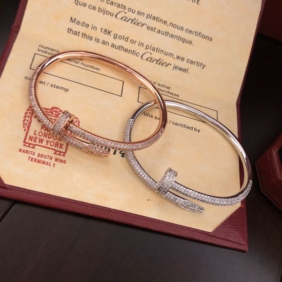 Cartier Diamond Inlaid Nail Shape Bangle