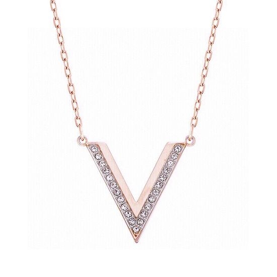 Swarovski V-shaped Crystal Inlaid Clavicle Necklace