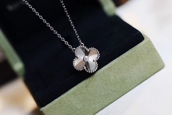 Van Cleef & Arpels VCA Sterling Silver Clover Pendant Necklace