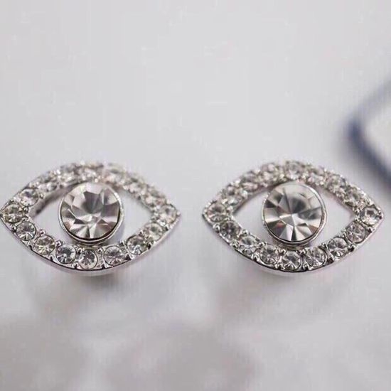 Swarovski Evil Eye Design Delicate Stud Earrings