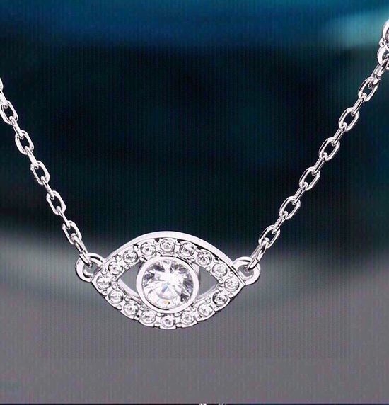 Swarovski Evil Eye Design Clavicle Necklace Adjustable