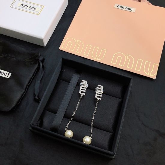 Miu Miu Delicate Carved Letter Earrings