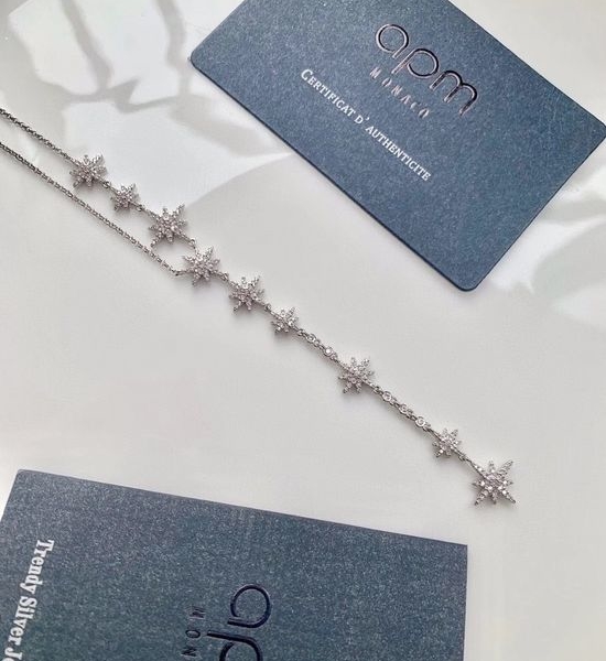 Apm monaco Sparkling Zircon Multi-Pendant Tassel Necklace