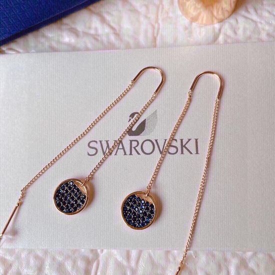 Swarovski Rhinestone Round Drop Earrings