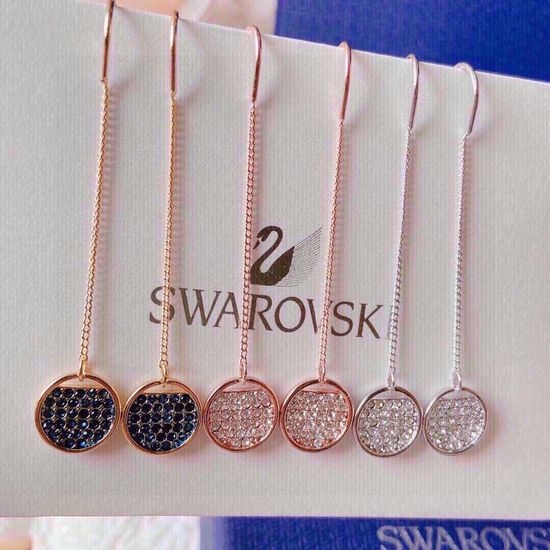 Swarovski Rhinestone Round Drop Earrings