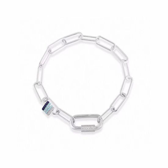 Apm monaco Interlocking Blue Zircon Chain Bracelet
