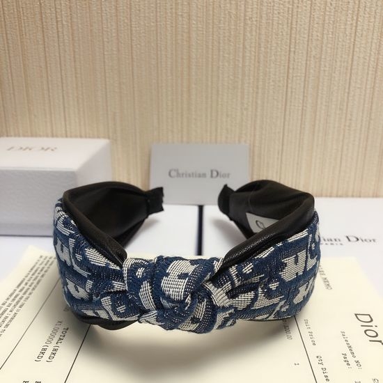 Christian Dior CD Vintage Pattern Leather Hair Hoop