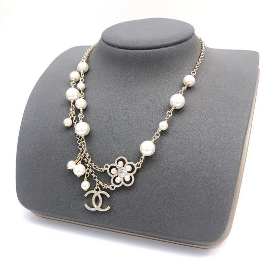 Chanel Camellia Pearl Sunflower Pendant Necklace
