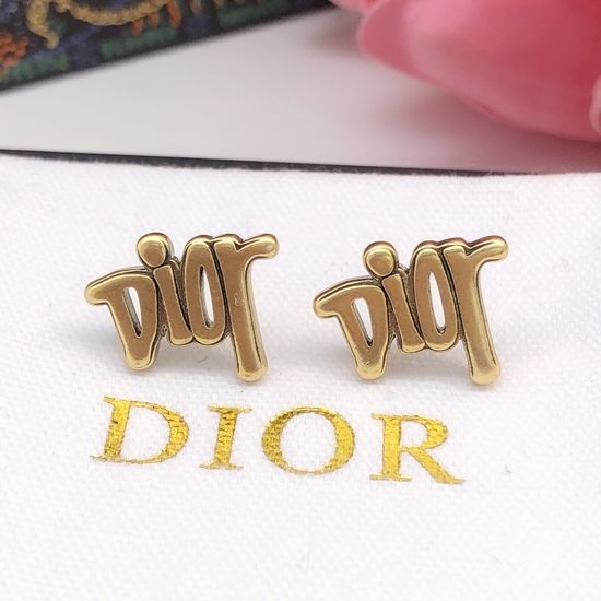 Christian Dior CD Smooth Letter Mini Stud Earrings