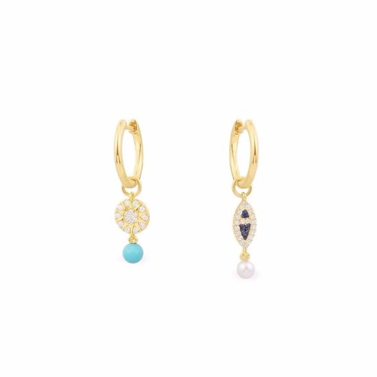 Apm monaco Asymmetric Fish And Sun Dangle Earrings
