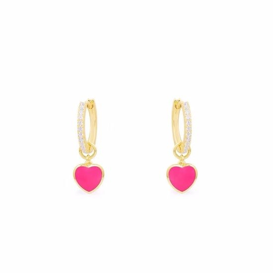 Apm monaco Fluorescent Pink Heart Shape Earrings