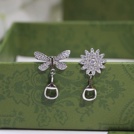 Gucci Daisy Butterfly Sterling Silver Earrings