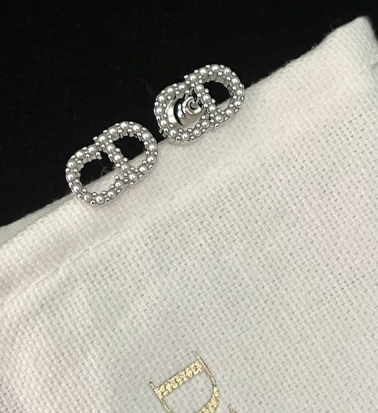 Christian Dior CD Mini Pearl Stud Earrings