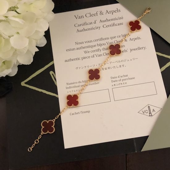 Van Cleef & Arpels VCA Clover Five Flower Bracelet 18K Gold