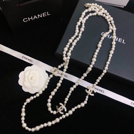Chanel Classic Logo Decor Sweater Necklace