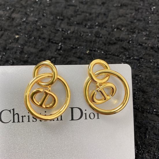 Christian Dior CD Delicate Enamel Pearl Stud Earrings