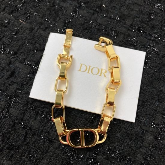 Christian Dior CD Luxury Textured Charm Bracelet