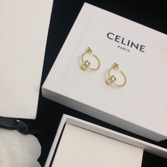 Celine Triomphe Round Stud Earrings Unique Jewelry