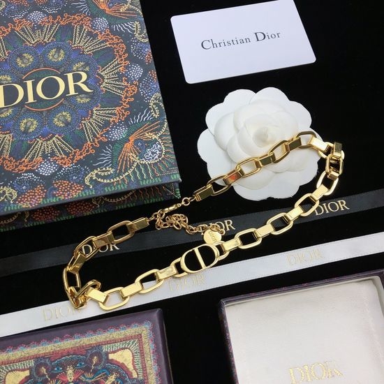 Christian Dior CD Popular Classic Brass Choker Necklace