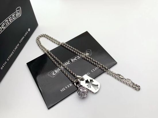 Chrome Hearts Cross Pendant Ball Chain Necklace