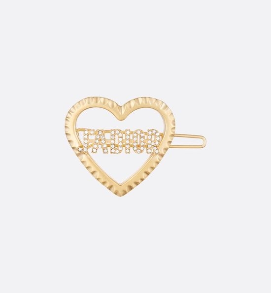 Christian Dior CD Heart Shape Crystal Decor Hair Clip
