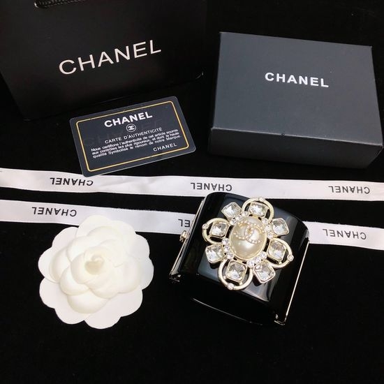 Chanel Transparent Resin Wide Bangle Jewelry