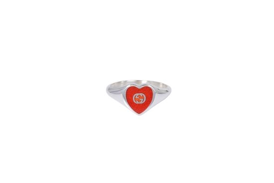 Gucci Red Heart Enamel Ring