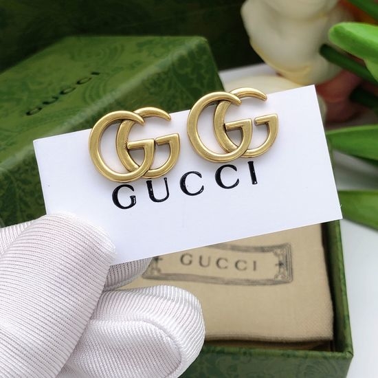 Gucci Polished Double Letter Stud Earrings