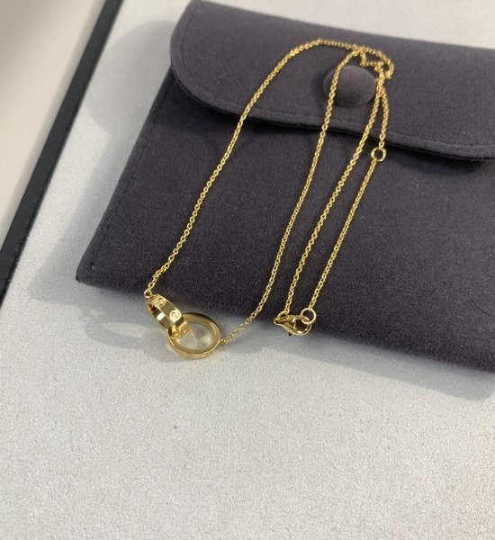 Cartier Double Circle 18K Gold Plated Necklace
