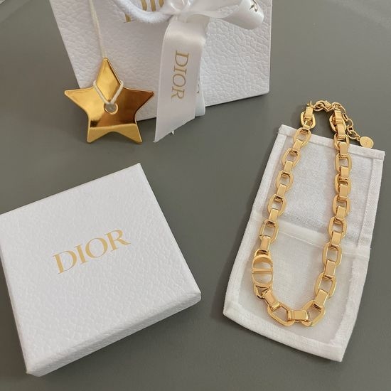 Christian Dior CD Handmade Chunky Chain Choker Vintage Style