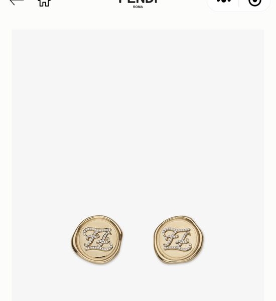 Fendi Delicate Brass Stud Earrings for Daily Wear