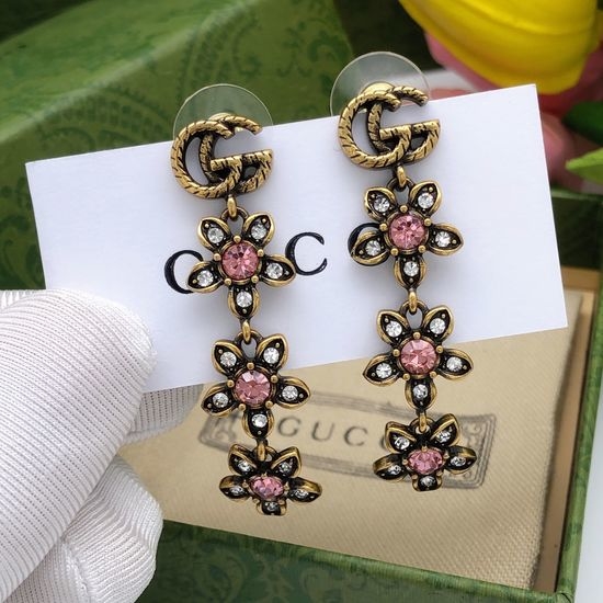 Gucci Tassel Flower Brass Earrings