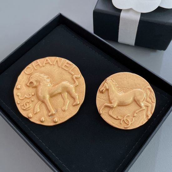 Chanel Vintage Lion Horse Brooch Set