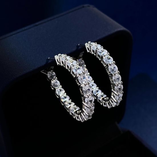 Tiffany & Co. S925 Silver Claw-set Diamond Earrings