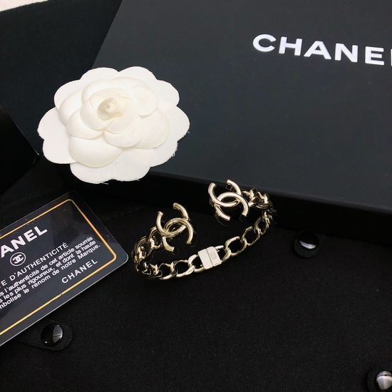 Chanel Adjustable Light Gold Open Bangle