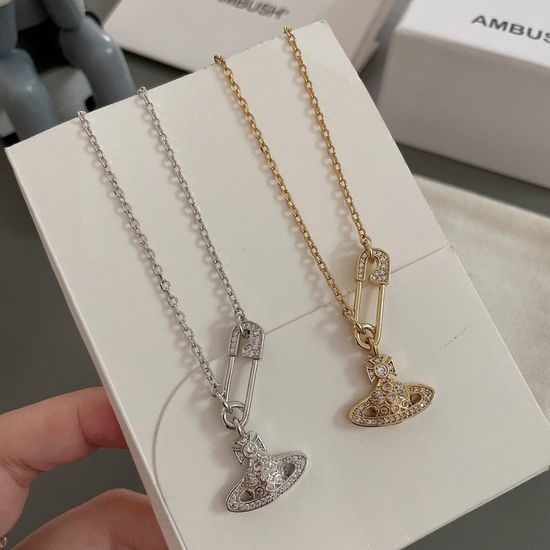 Vivienne Westhood Classic Saturn Pendant Necklace in Two Colors