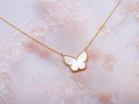 Van Cleef & Arpels VCA Mother of Pearl Butterfly Necklace