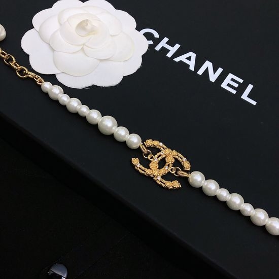 Chanel Elegant Shell Pearl Brass Bracelet