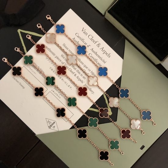 Van Cleef & Arpels VCA Four Leaf Clover Bracelet 18K Gold Plated Jewelry
