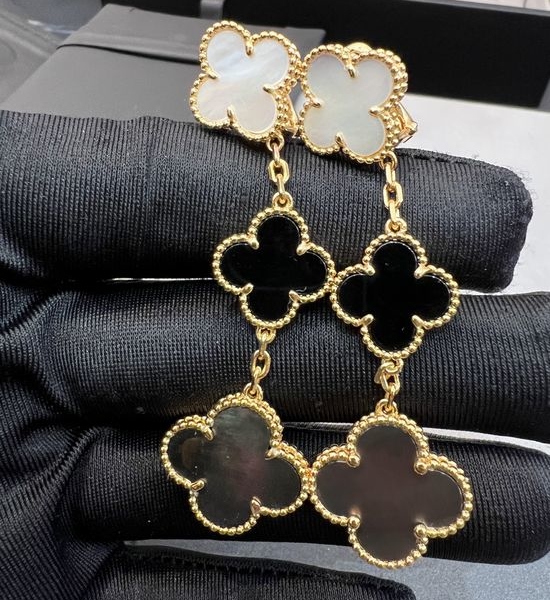 Van Cleef & Arpels VCA Agate Mother of Pearl Irregular Earrings