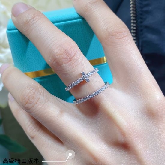 Tiffany & Co. Dainty Thin Eternity Pave Band Ring