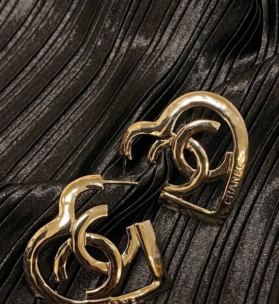 Chanel Heart Shaped Delicate Earrings
