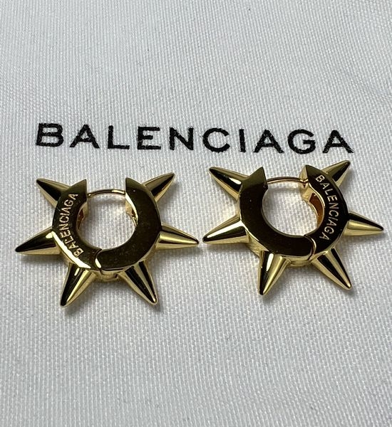 Balenciaga Minimalist Style Metallic Textured Earrings